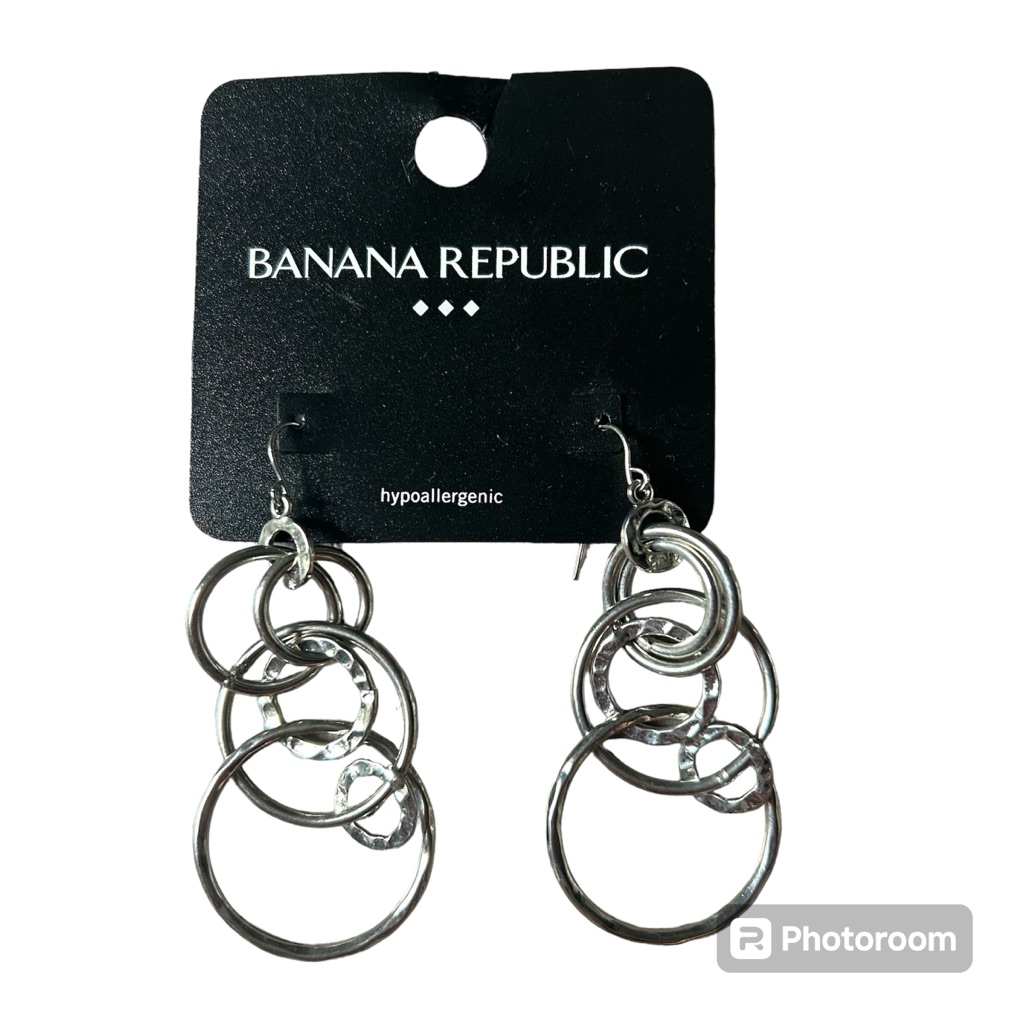 Nwt Banana Republic Dangly Silver Earrings